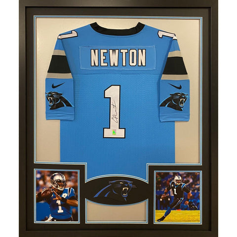 Cam Newton Autographed Signed Framed Carolina Panthers Jersey GTSM