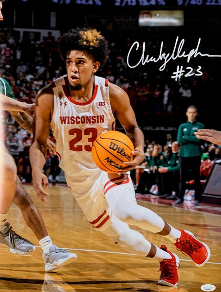 WI Badgers Guard CHUCK HEPBURN Signed 16X20 Photo #1 AUTO - JSA