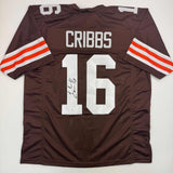 Autographed/Signed Josh Cribbs Cleveland Football Brown Jersey JSA COA