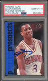 1996 SP #141 Allen Iverson RC Rookie 76ers On Card PSA/DNA Auto GEM MINT 10