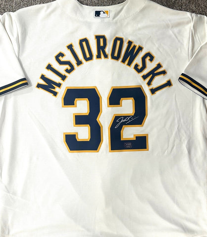 Brewers JACOB MISIOROWSKI Signed Official Nike Cream Milw. Jersey AUTO - Prova