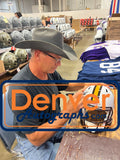 Jay Novacek Autographed/Signed Wyoming Cowboys F/S Helmet Beckett Witness 49300