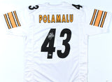Troy Polamalu Autographed White Pro Style Jersey - Beckett W Hologram *Silver