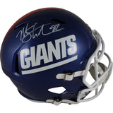 Michael Strahan Autographed New York Giants Color Rush F/S Helmet Beckett 49841