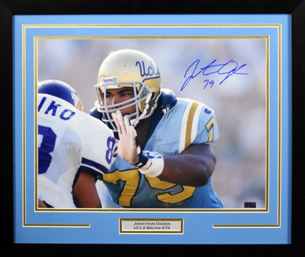 JONATHAN OGDEN AUTOGRAPHED UCLA BRUINS 16x20 FRAMED PHOTO COA