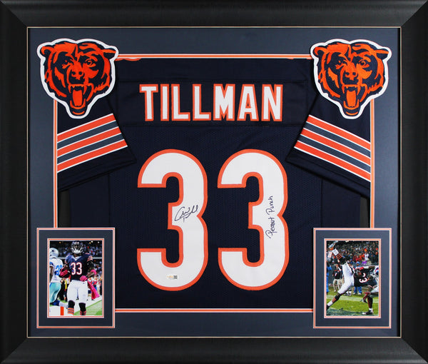Charles Tillman "Peanut Punch" Signed Navy Pro Style Framed Jersey JSA Witness