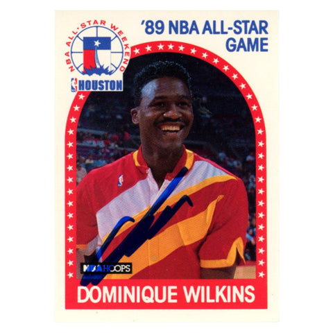 Dominique Wilkins Autographed 1989 NBA Hoops #234 Trading Card Beckett 54238