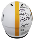 Steelers Greats (17) Signed Lunar Full Size Speed Proline Helmet W/ Case BAS