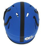Edgerrin James Autographed Indianapolis Colts RAVE Mini Speed Helmet Beckett
