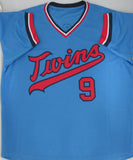 Minnesota Twins LARRY HISLE Custom Blue Jersey AUTO w/ "1977 All Star" - #9033