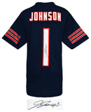 Jaylon Johnson (BEARS) Signed Navy Custom Football Jersey - (SCHWARTZ COA)