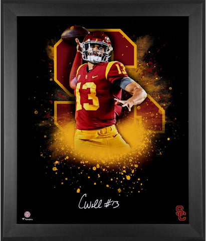 Caleb Williams USC Trojans Framed Signed 20" x 24" In Focus Photo