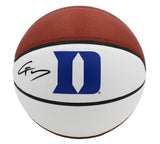 Cooper Flagg Signed Duke Blue Devils Logo White Panel NBA Basketball