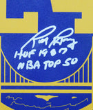 Warriors Rick Barry "2x Insc" Signed Blue M&N TB Swingman Framed Jersey BAS Wit