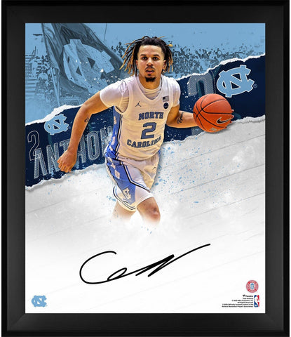 Cole Anthony UNC Tar Heels FRMD Signed 20" x 24" In Focus Dribbling Photograph