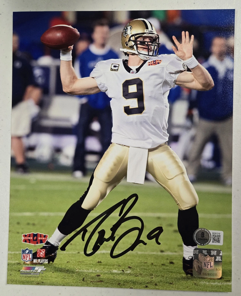 Drew Brees Autographed 8x10 Photo New Orleans Saints Beckett BAS