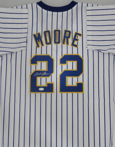 Brewers 82 AL Champ CHARLIE MOORE Signed Custom Replica Retro Jersey AUTO - JSA