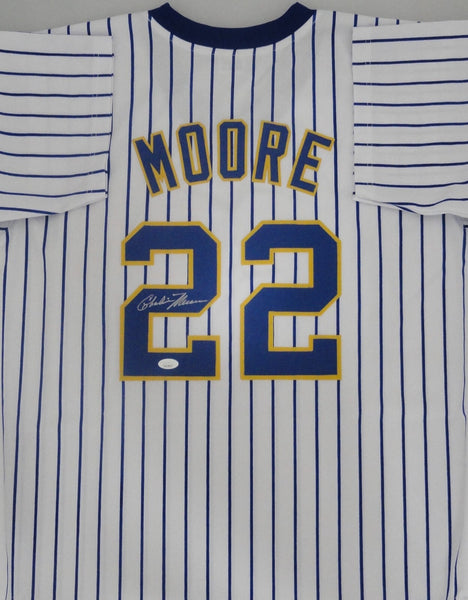 Brewers 82 AL Champ CHARLIE MOORE Signed Custom Replica Retro Jersey AUTO - JSA