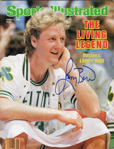 Larry Bird Signed Boston Sports Illustrated The Living Legend 3/3/86 Beckett