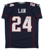 Ty Law "HOF 19" Signed Navy Blue Pro Style Jersey Autographed BAS Witnessed