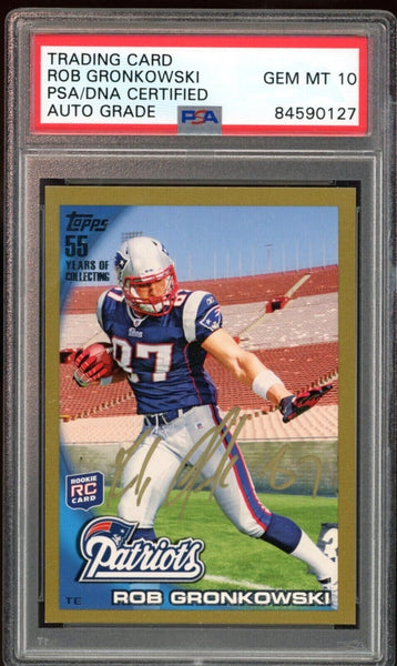 2010 Topps Gold /2010 Rob Gronkowski RC Rookie Patriots PSA/DNA Auto GEM MINT 10