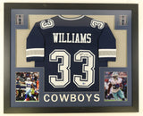 Javonte Williams Signed Dallas Cowboys 35" x 43" Framed Blue Jersey (Beckett) RB
