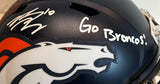 Bo Nix Augographed/Inscribed "Go Broncos" Navy 5280 FS Replica Helmet BAS COA