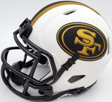 TREY LANCE AUTO 49ERS LUNAR ECLIPSE WHITE SPEED MINI HELMET BECKETT 194736