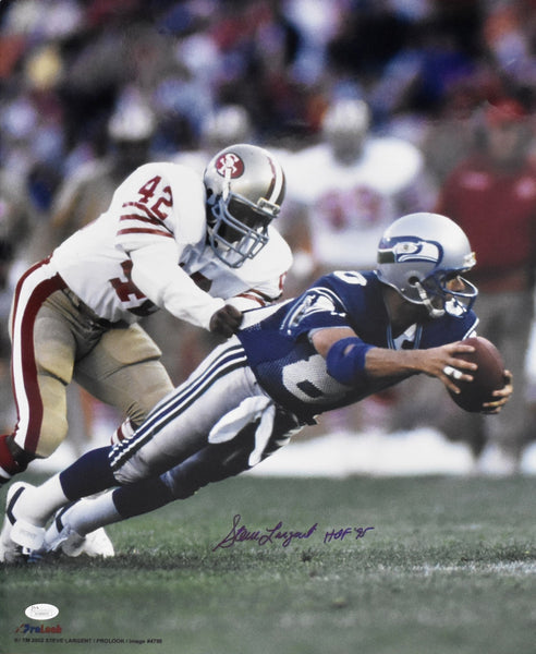Steve Largent HOF Autographed/Inscribed Seahawks 16x20 Photo JSA 201023