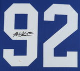 Michael Strahan Signed Giants 35x43 Framed Jersey (JSA) Super Bowl XLII Champion