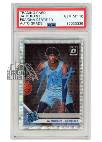 Ja Morant 2019-20 Optic Rated Rookie Fanatics Auto #168 PSA/DNA 10 (Light Blue)