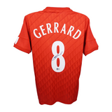 Steven Gerrard Signed Liverpool Home Soccer Jersey #8 with Beckett COA