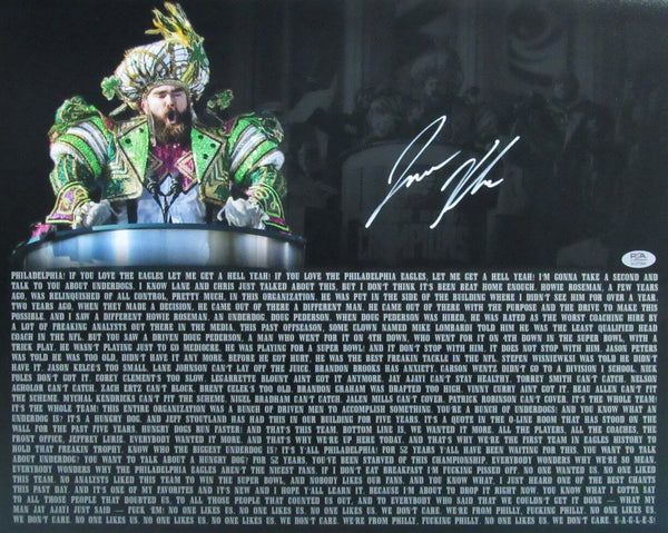 Jason Kelce Philadelphia Eagles Speech Signed 16x20 Photo Witness PSA/DNA 187715