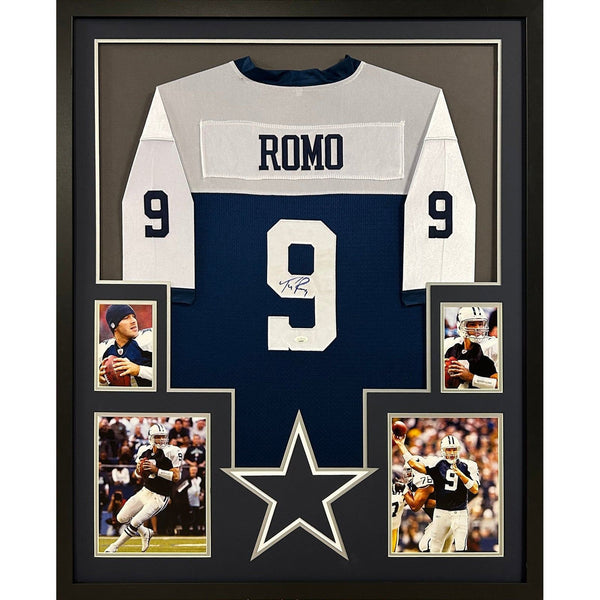 Tony Romo Autographed Signed Framed Dallas Cowboys TKG Jersey JSA