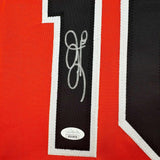 Framed Autographed/Signed Adam Jones 35x39 Baltimore Orange Jersey JSA COA