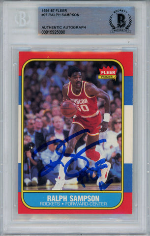 Ralph Sampson Signed 1986-87 Fleer #97 Rookie Card Beckett Slab 42911