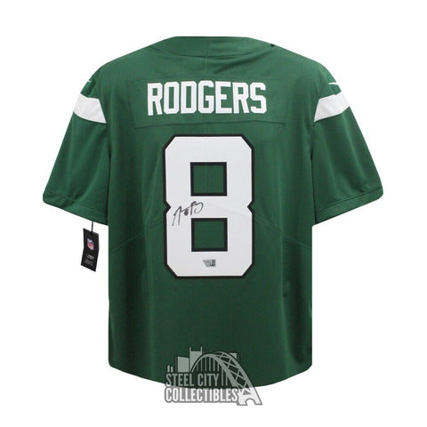 Aaron Rodgers Autographed New York Green Nike Football Jersey - Fanatics