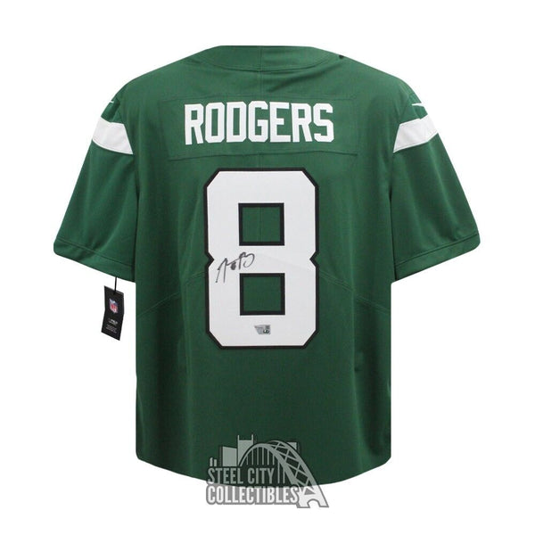 Aaron Rodgers Autographed New York Green Nike Football Jersey - Fanatics