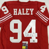 Autographed/Signed Charles Haley San Francisco Red Football Jersey JSA COA