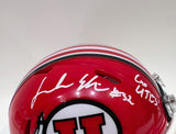 Jonah Elliss Autographed Utah Utes Red Mini Helmet Inscribed "Go Utes!" BAS COA
