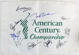 American Century (11) Rice, Smoltz, Glavine, Young Signed Pin Flag BAS #A05450