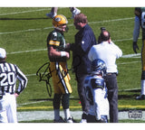 Brett Favre Signed Green Bay Packers Unframed 8x10 NFL Photo with Coach