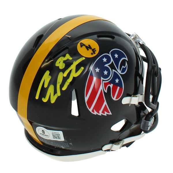 Sam LaPorta Autographed Iowa Hawkeyes Stars & Striples Mini Helmet Beckett