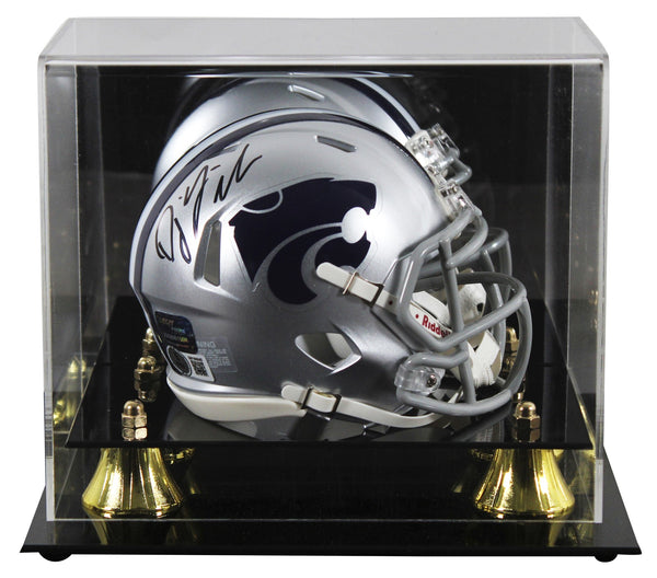 Kansas State D.J. Giddens Authentic Signed Speed Mini Helmet W/ Case BAS Witness