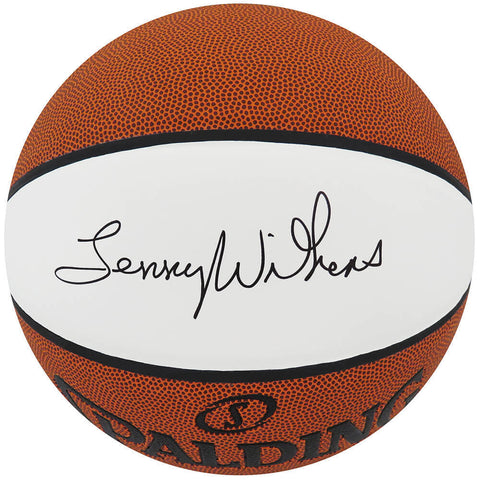 Lenny Wilkens Signed Spalding White Panel Basketball - (SCHWARTZ SPORTS COA)