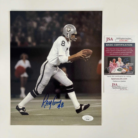 Autographed/Signed Ray Guy Oakland Raiders 8x10 Football Photo JSA COA #3