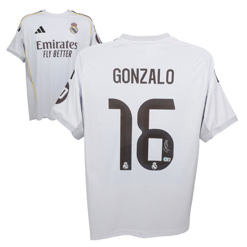 Gonzalo Garcia Signed Real Madrid FC Home Soccer Jersey #16 with Beckett COA