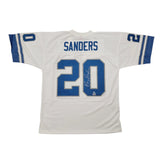 Barry Sanders Signed Detroit Lions 1996 Mitchell & Ness White T/B Jersey Beckett