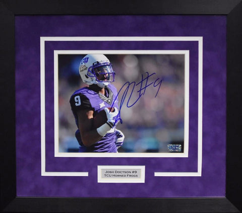 JOSH DOCTSON SIGNED TCU HORNED FROGS 8x10 FRAMED PHOTO COA