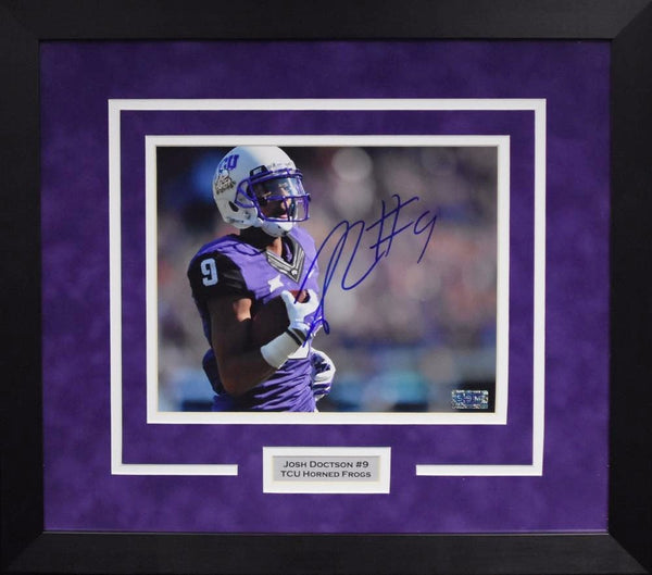 JOSH DOCTSON SIGNED TCU HORNED FROGS 8x10 FRAMED PHOTO COA